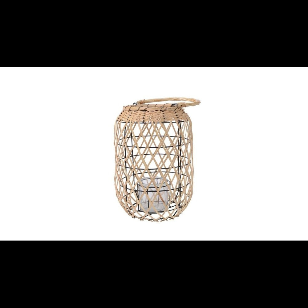 Decoris Wooden Lantern 35cm - Wooven Design