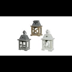 Decoris Firwood Lantern 13.5 x 10.5 x 24cm - 3 Assorted Colours