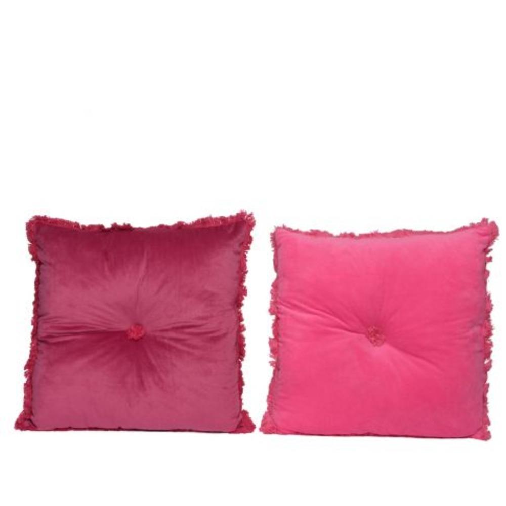 Decoris Polyester Velvet Cushion 40 x 40cm - 2 Assorted