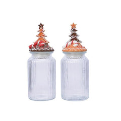 Decoris Glass Storage Jar with Gingerbread Lid 28cm