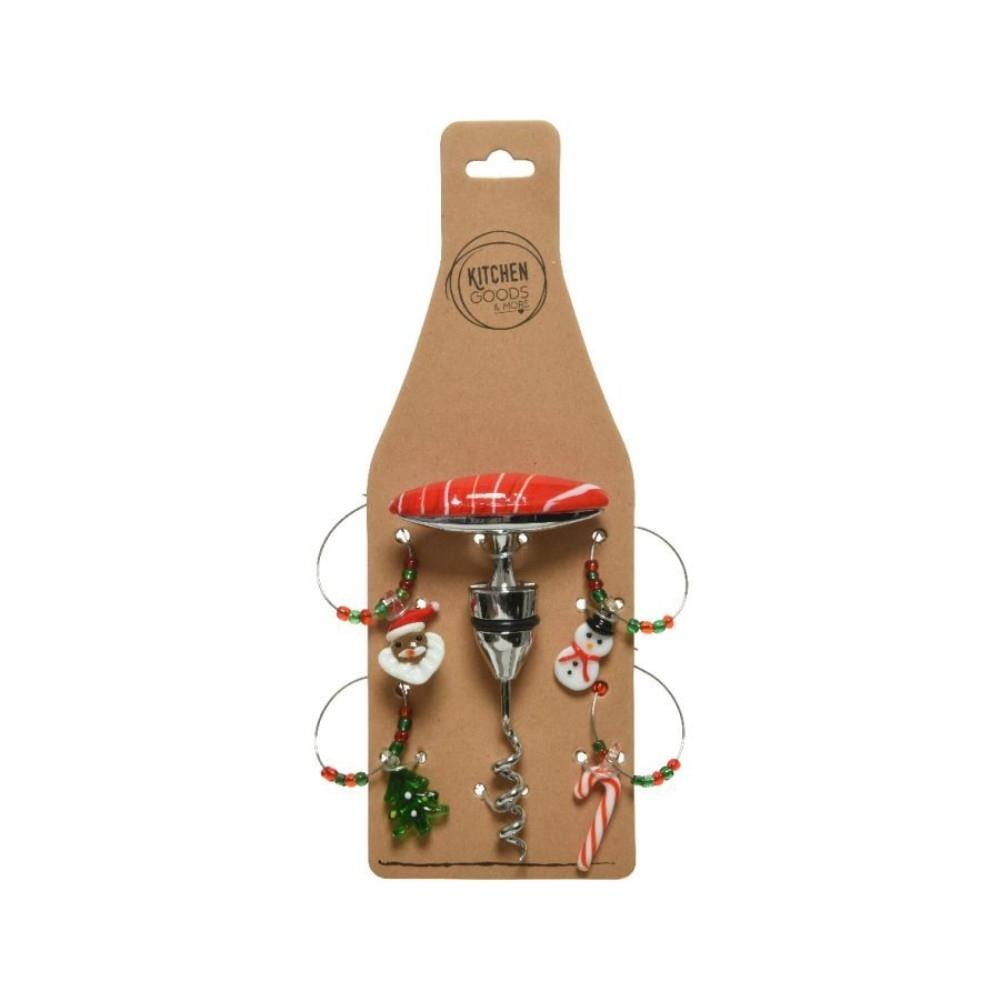 Kitchen Goods Corkscrew Bottle Opener with Christmas Charms