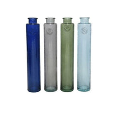 Decoris Recycled Glass Vase 32cm - 4 Assorted Shades of Blue