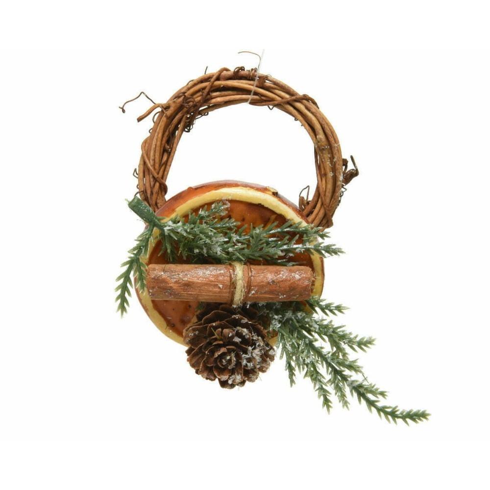 Decoris Willow Napkin Ring with Cinnamon and Orange Slice 8cm