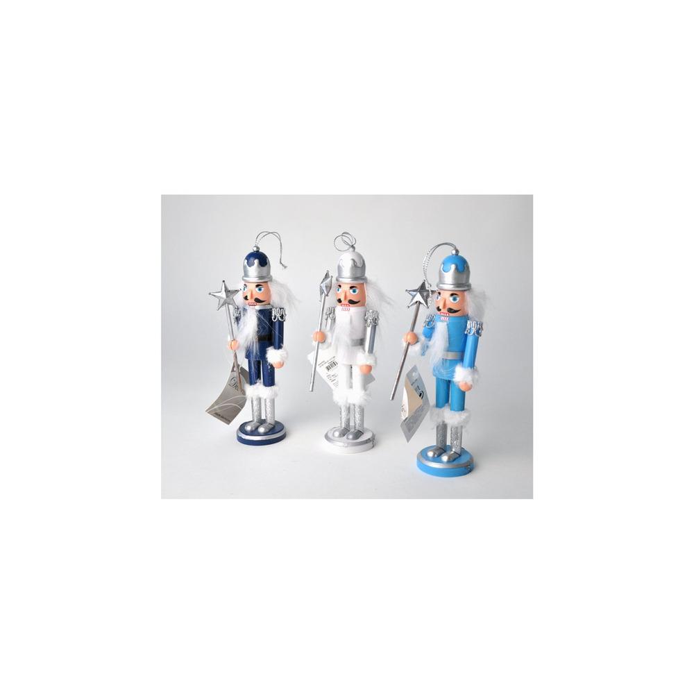 Decoris Hanging Plastic Nutcracker 10cm - 3 Assorted Colours