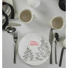 Ambition Line Art Dessert Plate 20cm - Christmas Tree