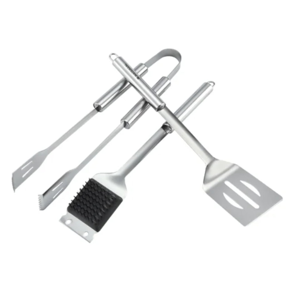 Naterial Bbq Utensils Stainless Steel Spatula, Tongs And Grill Brush.