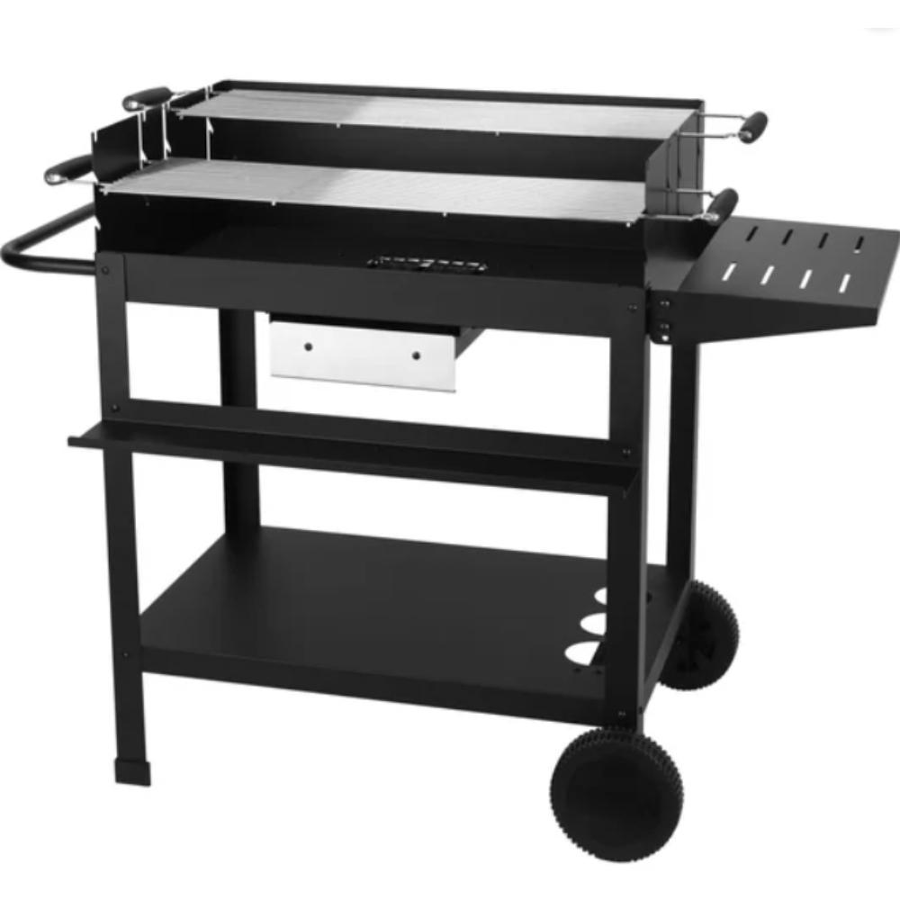Naterial Equipped Barbecue On Trolley Owc With 2 Independent Grids 73X25,2Pcs