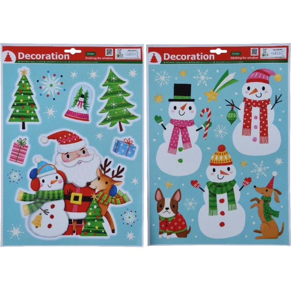 Decoris PVC Stickers with Glitter - 2 Assorted