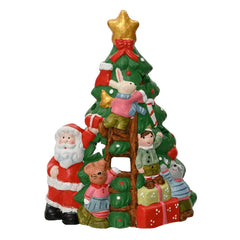 Decoris Terracotta Christmas Tree with Santa Figure