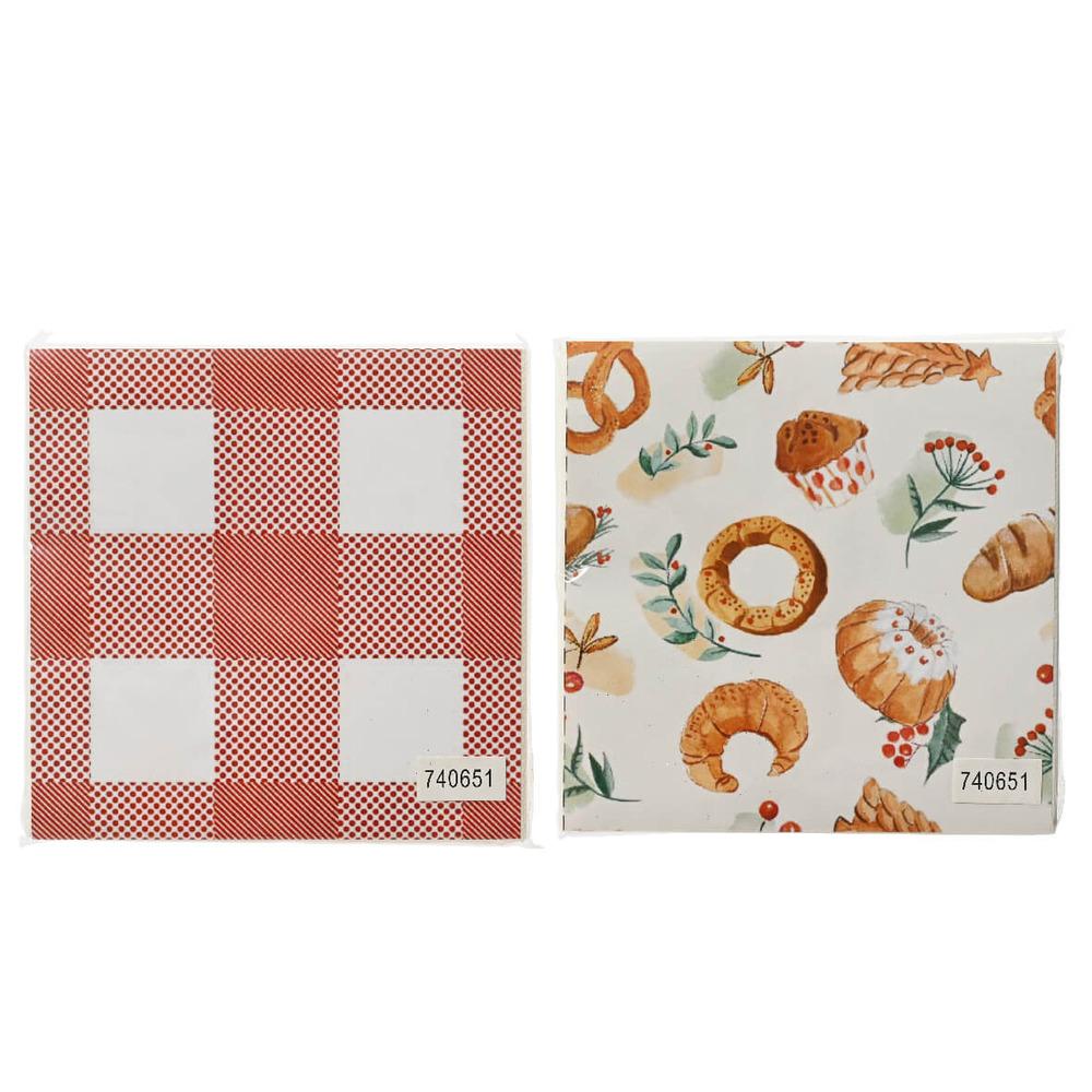 Decoris Christmas Paper Napkins 30 x 30cm - 2 Assorted Designs