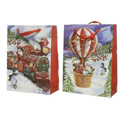 Decoris Paper Giftbag with Santa 50 x 72cm - 2 Assorted Designs