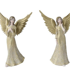 Decoris Polyresin Angel with Metal Wing 18cm - 2 Assorted