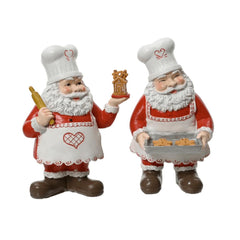 Decoris Polyresin Baking Santa 15cm - 2 Assorted