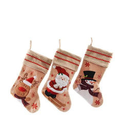 Decoris Jute Stocking 45cm - 3 Assorted