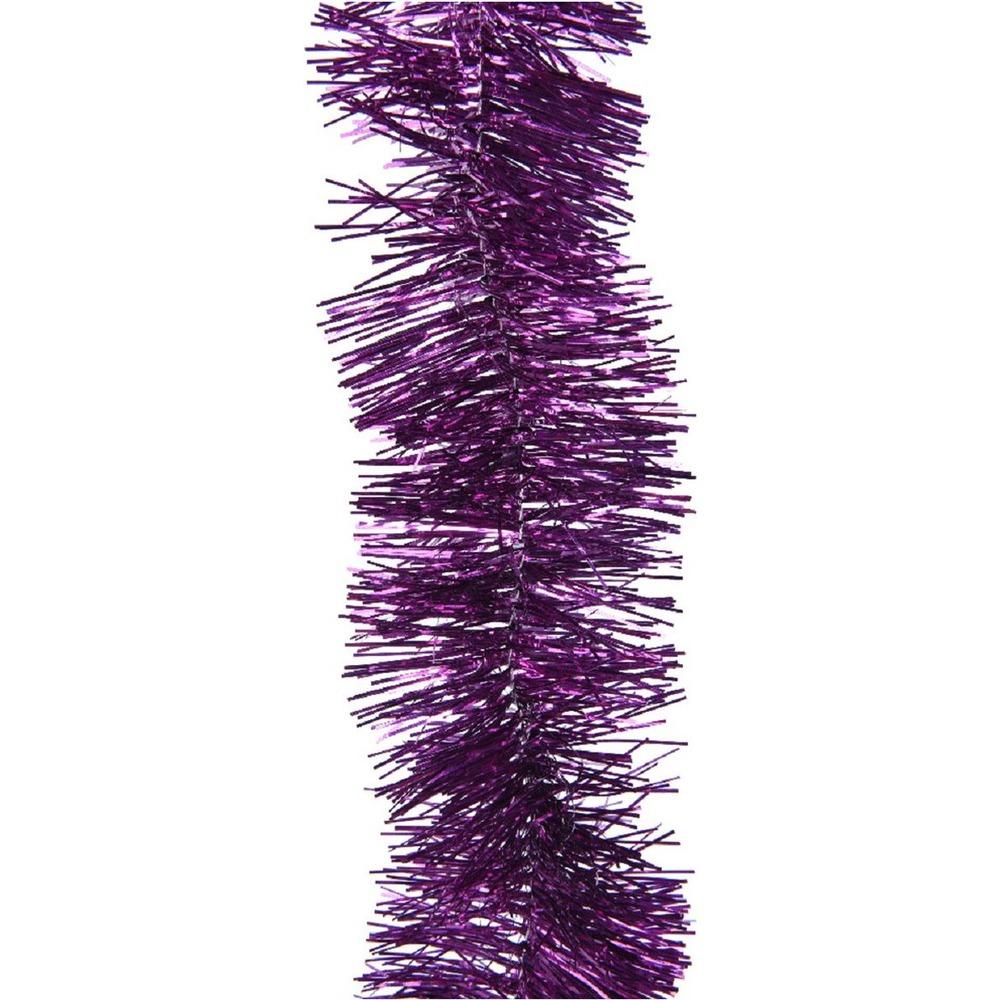 Decoris Tinsel Garland Shiny 7 x 270cm - Violet