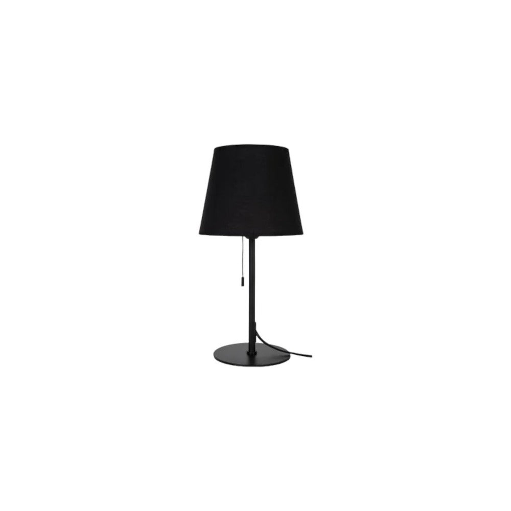 Inspire Junon Table Lamp E27 - Metal Black with Fabric