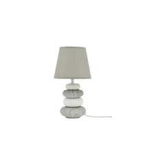 Inspire Navala Table Lamp E14 31cm with Cotton and Ceramic - Grey