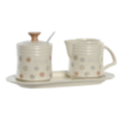 iDecor Stoneware Sugar Bowl Set of 3 24 x 12.5 x 2cm - Little Dots