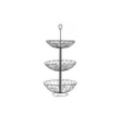 iDecor 3 Tier Geometric Metal Fruit Bowl 28 x 28 x 58cm - Black