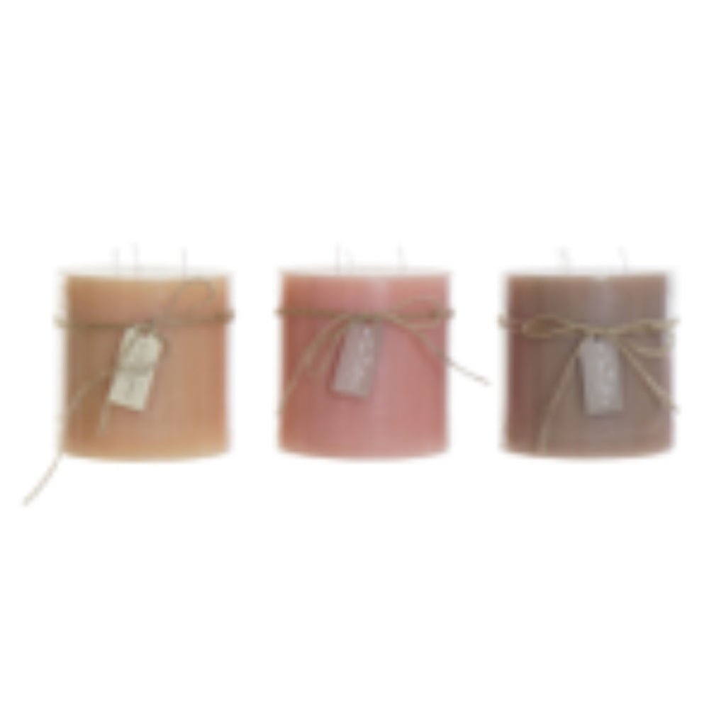 iDecor Wax Candle 12 x 12 x 12cm - Beige, Pink or Purple