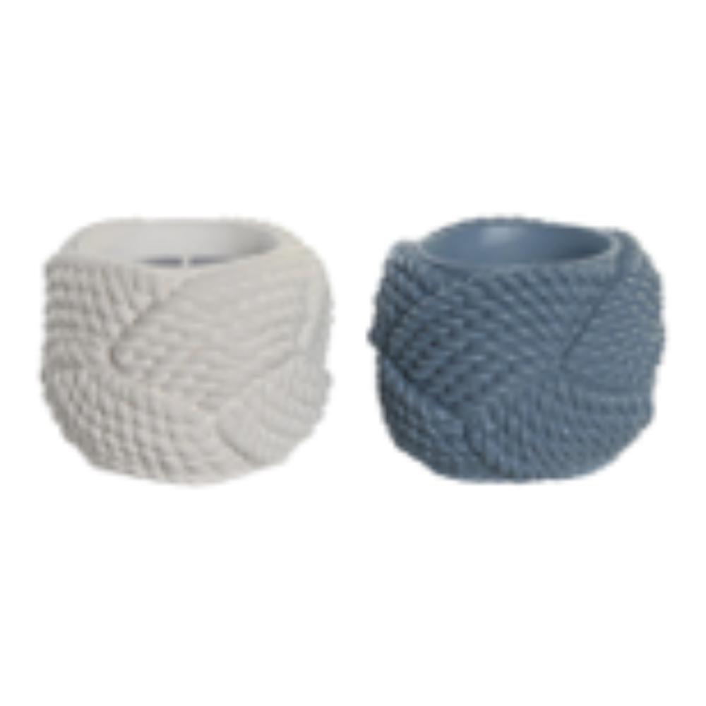 iDecor Rope Design Candle Wax 8.9 x 7.5 x 8.9cm 43g - Blue or White