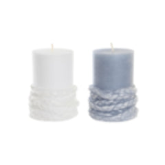 iDecor Rope Design Candle Wax 7.2 x 7.2 x 10cm 244g - Blue or White