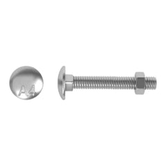 Carriage Bolt And Nut Stainless Steel A4, M6X50mm, Polybag