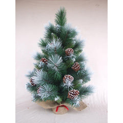 Glacier Mini Christmas Tree with 55 Frosted Tips and Pinecones 60cm