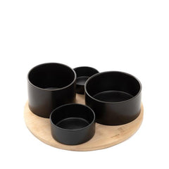 Homla Yifan Serving Bowl Set of 5 Pieces 33cm - Black