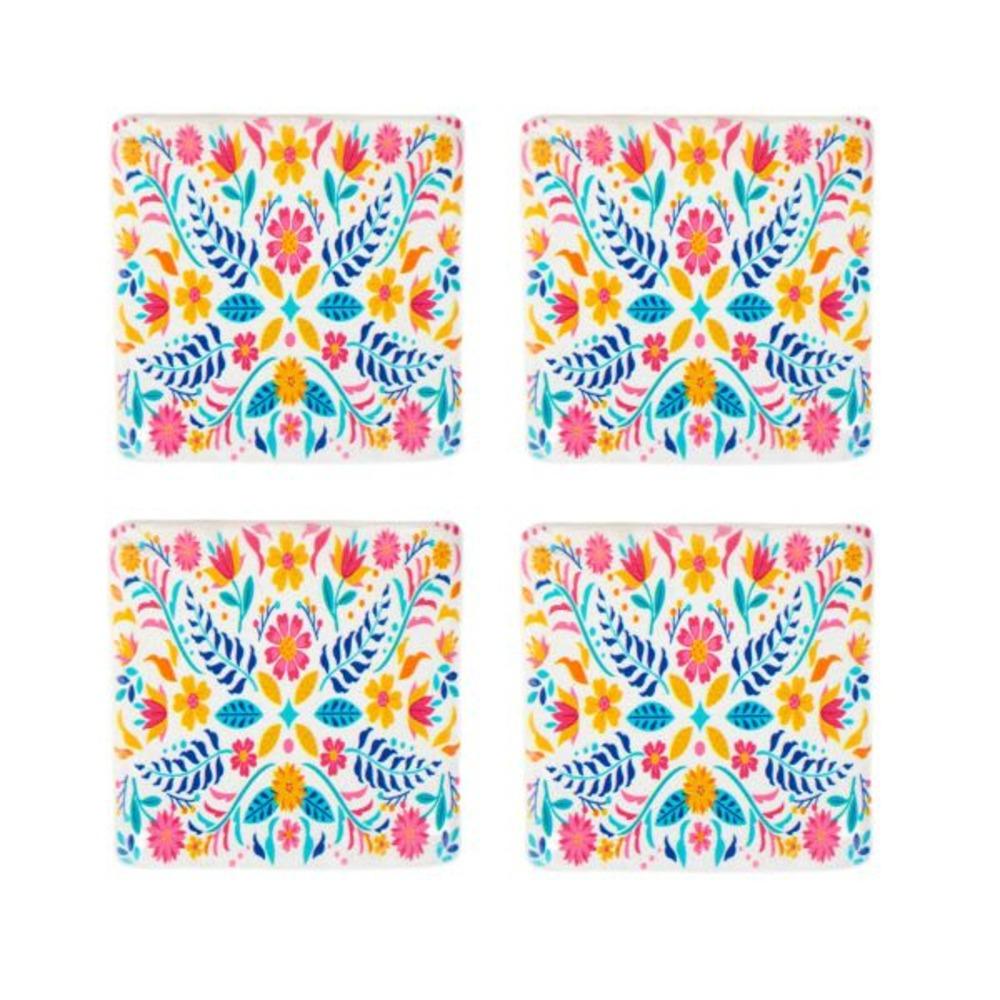 Homla Melte Coaster Set of 4 With Vivid Folklore Print