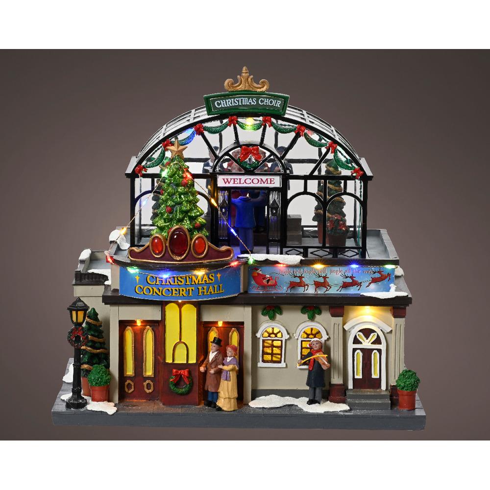 Lumineo Led Polyresin Christmas Concert Hall 18 x 31 x 29cm