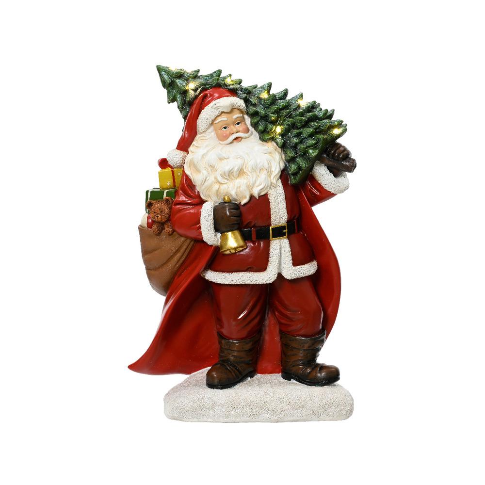 Lumineo BO Micro-Led Polyresin Santa 12 x 25 x 38cm