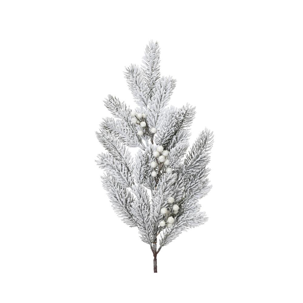 Everlands Snowy Fir Branch with White Berries 64cm