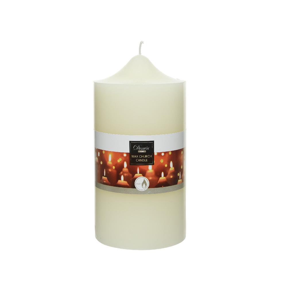 Decoris Church Wax Candle 10 x 20cm - White