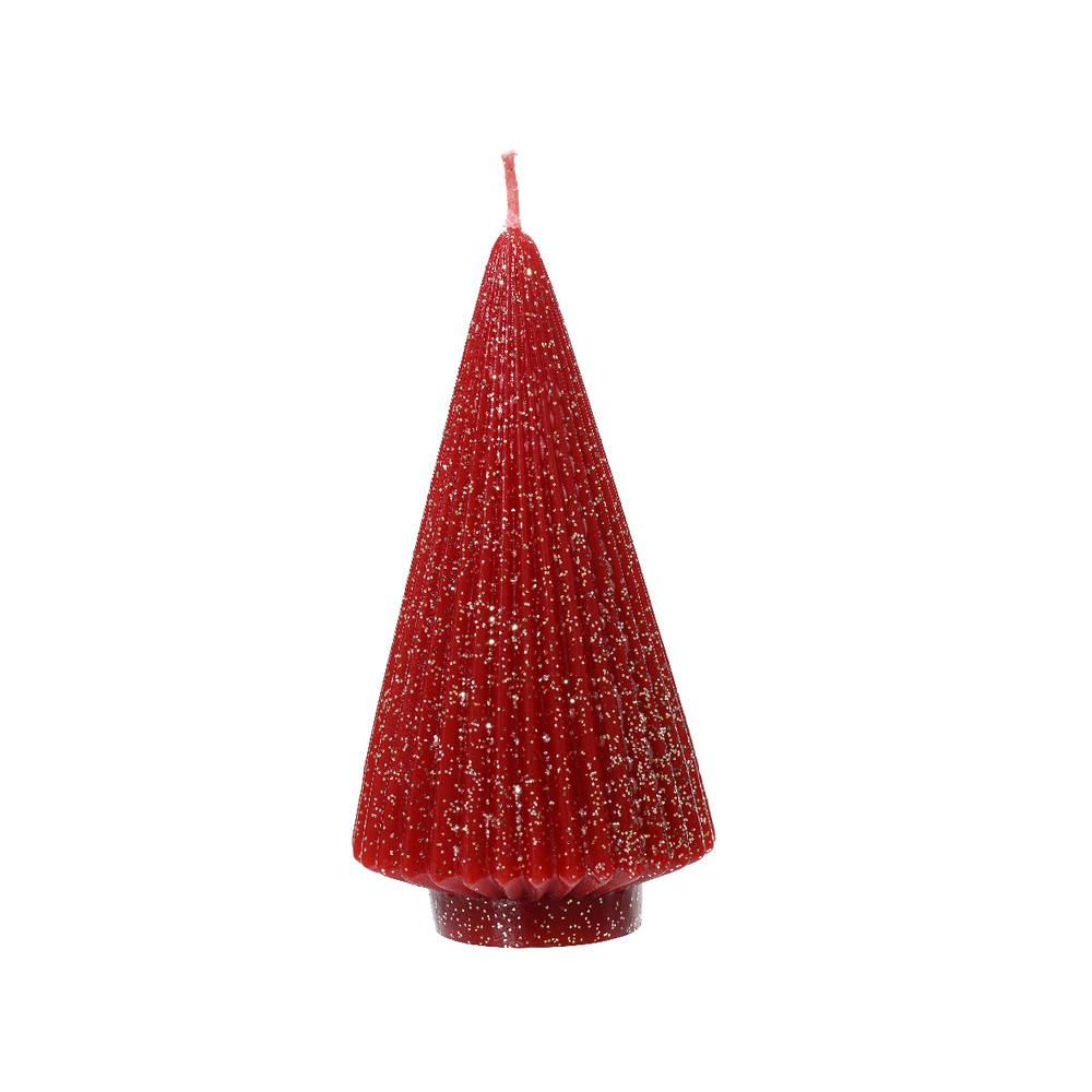 Decoris Paraffin Wax Tree Candle 8.5 x 17cm - Red