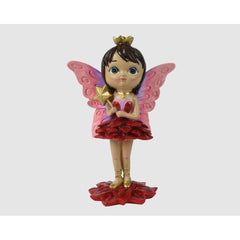 Decoris Polyresin Standing Glitter Fairy with Butterfly Wing and Crown 20cm