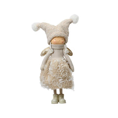 Decoris Polyester Standing Girl 46cm - Cream