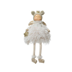 Decoris Polyester Sitting Girl 52cm - Cream