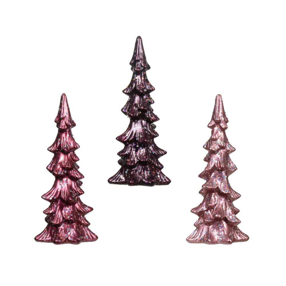 Decoris Terracotta Tree 24cm - 3 Assorted Shades of Purple