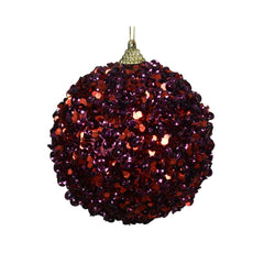 Decoris Foam Bauble with Sequins 10cm - Pomegranate