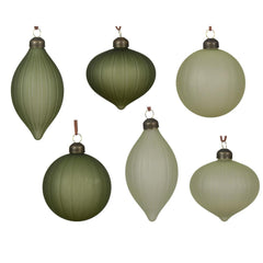 Decoris Glass Bauble with Opaque Finish 8cm - 6 Assorted Colours