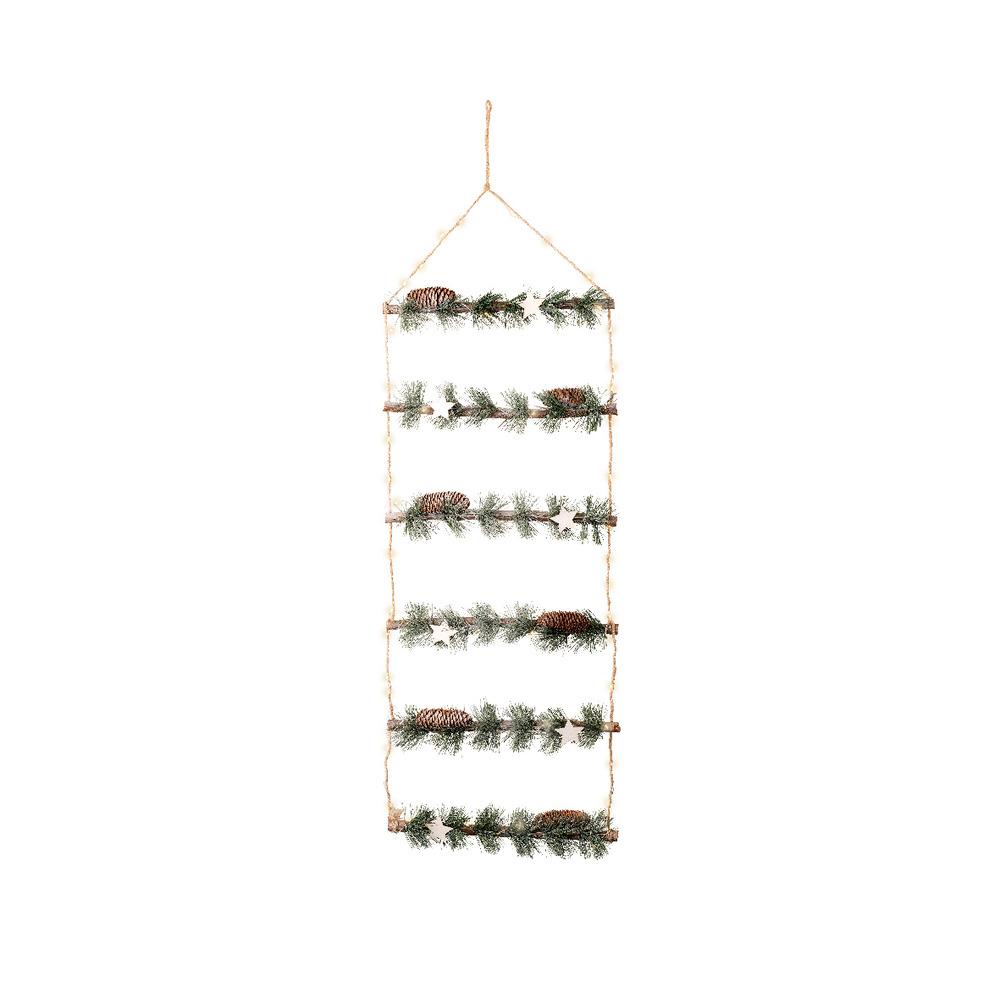 Lumineo BO Micro-Led Ladder with Pinecones 120cm