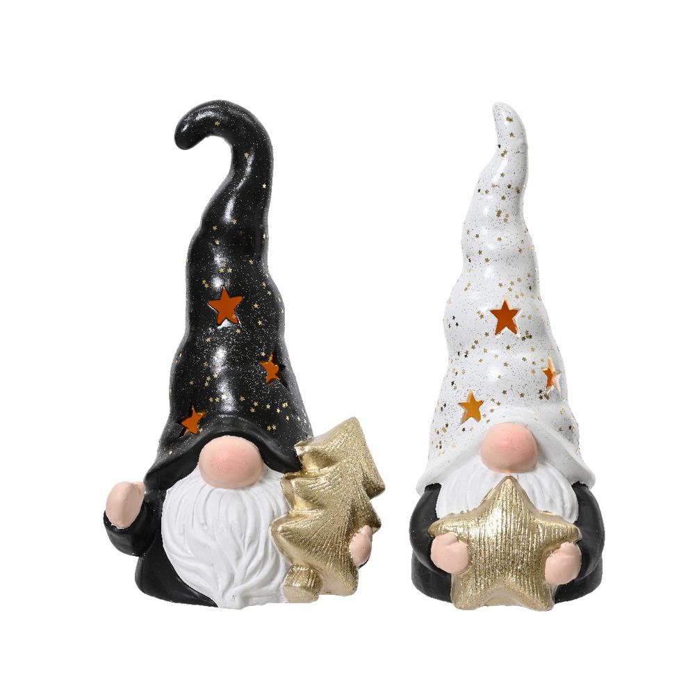 Lumineo BO Micro-Led Terracotta Gnome 27cm - 2 Assorted Colours