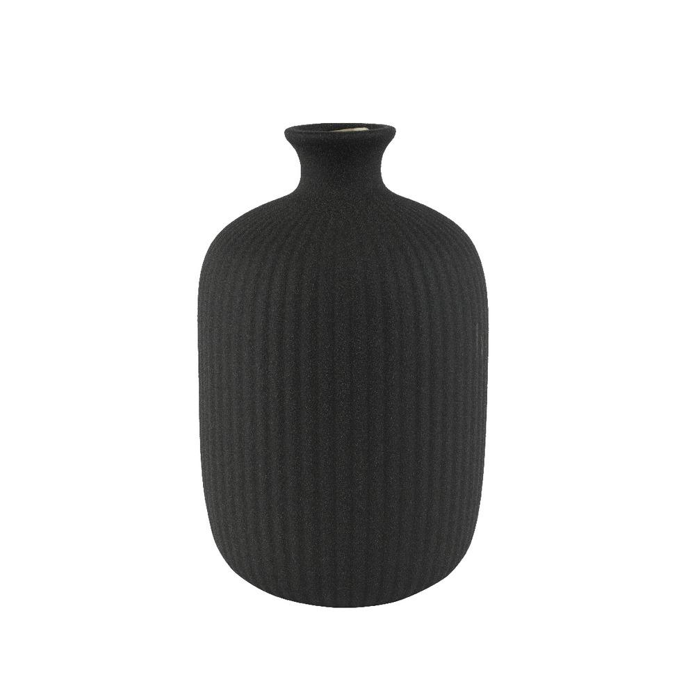 Decoris Stoneware Vase 16 x 25cm - Black