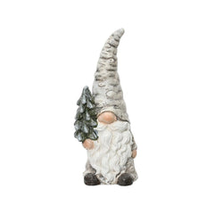 Decoris Terracotta Gnome with Tree 15cm - White