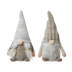 Decoris Polyester Gnome 29cm - 2 Assorted Beige