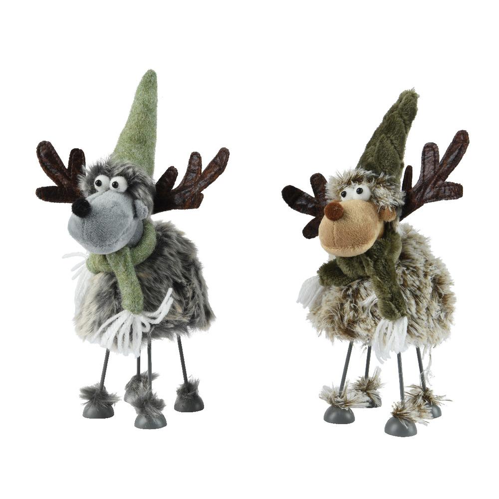 Decoris Polyester Deer with Iron Legs 26cm - 2 Assorted