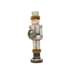 Decoris Terracotta Nutcracker with Wreath 40cm