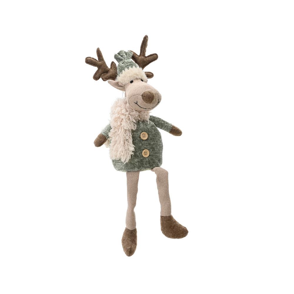 Decoris Polyester Sitting Deer 38cm - 2 Assorted Colours