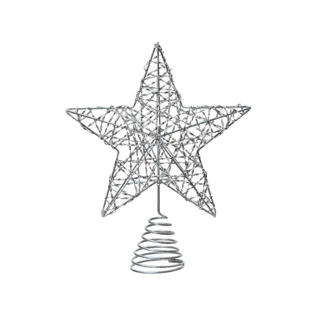 Decoris Iron Star Tree Topper 23cm - Silver